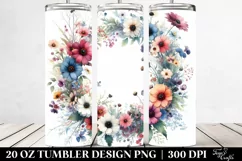 Colorful Floral Frame with Wild Flowers | 20 oz Tumbler Product Image 2