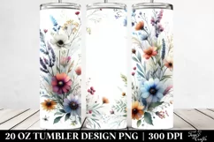 Colorful Floral Frame with Wild Flowers | 20 oz Tumbler Product Image 2