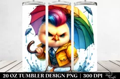 Baby Chicken Playing Watercolor 20 Oz Tumbler Product Image 2