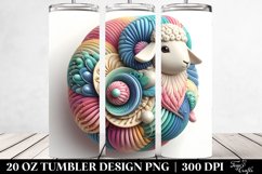 Colorful Pastel 3D Lamb Ornament, Transparent 20 Oz Tumbler Product Image 2