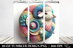 Colorful Pastel 3D Lamb Ornament, Transparent 20 Oz Tumbler Product Image 2