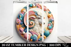 Colorful Pastel 3D Lamb Ornament, Transparent 20 Oz Tumbler Product Image 2