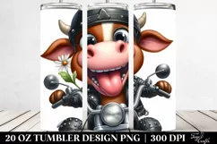 Excited Cow Biker Hat | 20 Oz Tumbler Product Image 2