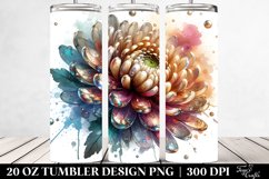 20 Oz Tumbler Sublimation | Shiny Chrysanthemum with Product Image 2