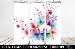 Vibrant Watercolor Orchid Abstract | 20 oz Tumbler Product Image 2