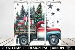 Watercolor Truck with Christmas Trees 20 Oz Tumbler Product Image 2
