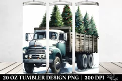 Watercolor Truck with Christmas Trees 20 Oz Tumbler Product Image 2