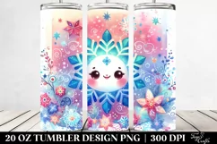 Retro Snowflake Digital Painting | 20 oz Tumbler Product Image 2
