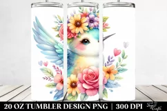 Watercolor Cute Hummingbird 20 Oz Tumbler Product Image 2