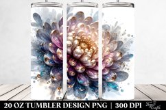20 Oz Tumbler Sublimation | Shiny Chrysanthemum with Product Image 2