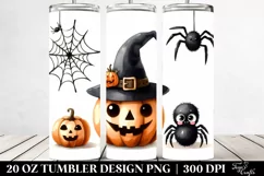Watercolor Funny Halloween Spider 20 Oz Tumbler Product Image 2