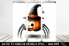 Watercolor Funny Halloween Spider 20 Oz Tumbler Product Image 2