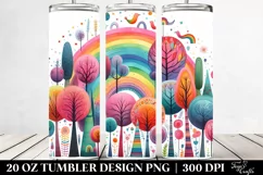 Colorful Whimsical Rainbow Trees | 20 Oz Tumbler Product Image 2