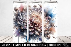 20 Oz Tumbler Sublimation | Colorful Floral Splash | Wooden Product Image 2