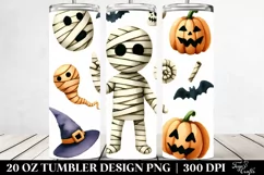 Spooky Mummy Clipart 20 Oz Tumbler Product Image 2