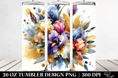 Vibrant Bouquet Gold Foil Iris | 20 Oz Tumbler Product Image 2
