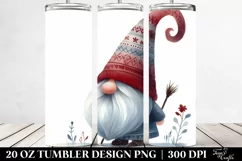 Simple Watercolor Whimsical Gnome | 20 oz Tumbler Product Image 2