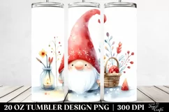 Simple Watercolor Whimsical Gnome | 20 oz Tumbler Product Image 2