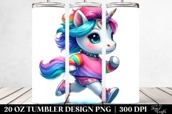 Cute Baby Unicorn Running | 20 oz Tumbler Product Image 2