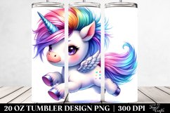 Cute Baby Unicorn Running | 20 oz Tumbler Product Image 2