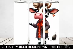 Expressive Cow Watercolor | 20 Oz Tumbler Product Image 2