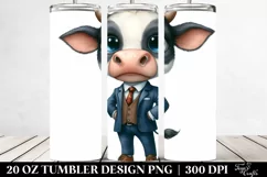 Expressive Cow Watercolor | 20 Oz Tumbler Product Image 2