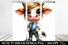Expressive Cow Watercolor | 20 Oz Tumbler Product Image 2