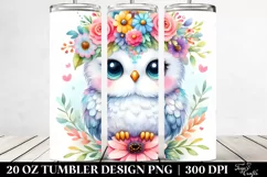 Cute Owl Flower Crown | 20 oz Tumbler Product Image 2