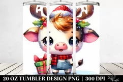 Baby Cow with Reindeer Horns PNG Product Image 2
