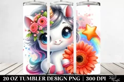 Cute Babyunicorn Smiling Gerbera Star | 20 Oz Tumbler Product Image 2
