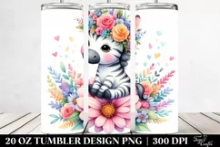Cute Zebra Flower Crown | 20 oz Tumbler Product Image 2