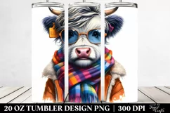 Baby Highland Cow in Model Pose, PNG Product Image 2
