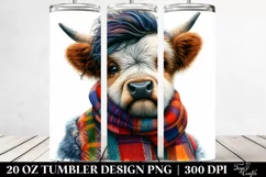 Baby Highland Cow in Model Pose, PNG Product Image 2