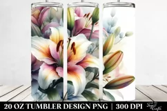 Colorful Watercolor Lily | 20 oz Tumbler Product Image 2
