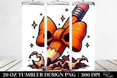 Simple Halloween Pencil Bow Tumbler Design Product Image 2
