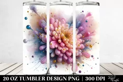 Abstract Chrysanthemum Heart Tumbler Design Product Image 2