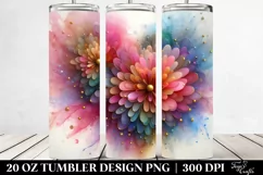 Abstract Chrysanthemum Heart Tumbler Design Product Image 2