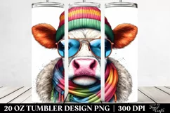 Colorful Cow Portrait | 20 oz Tumbler Product Image 2