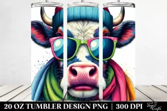 Colorful Cow Portrait | 20 oz Tumbler Product Image 2