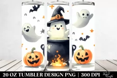 Watercolor Funny Halloween Cauldron 20 Oz Tumbler Product Image 2