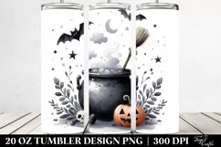 Watercolor Funny Halloween Cauldron 20 Oz Tumbler Product Image 2