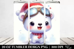 Polar Bear with Santa Hat, Transparent PNG Product Image 2