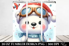 Polar Bear with Santa Hat, Transparent PNG Product Image 2