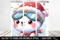 Expressive Polar Bear with Santa Hat and Goggles Product Image 2