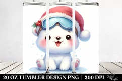 Polar Bear with Santa Hat, Transparent PNG Product Image 2