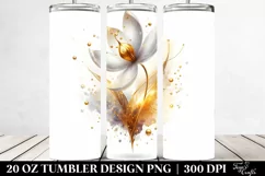 Abstract Shiny Snowdrop Shiny Golden | 20 Oz Tumbler Product Image 2