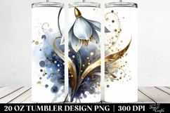Abstract Shiny Snowdrop Shiny Golden | 20 Oz Tumbler Product Image 2