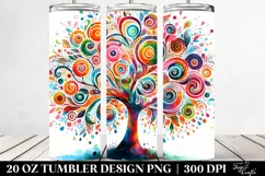 Vibrant Tree Watercolor | 20 Oz Tumbler Product Image 2