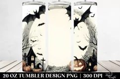 Simple Halloween Scene with Bat | 20 oz Tumbler Product Image 2