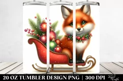 Cute Fox in Christmas Ornaments 20 Oz Tumbler Product Image 2